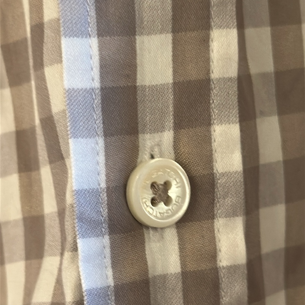 Bugatchi Brown And White Checkered Button-Up Shir… - image 6